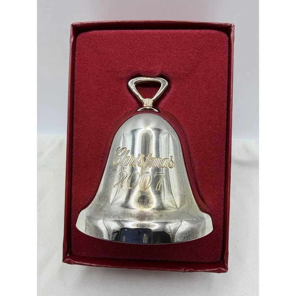 Vintage 2007 Reed & Barton Sliver Plated Christmas Bell Ornament